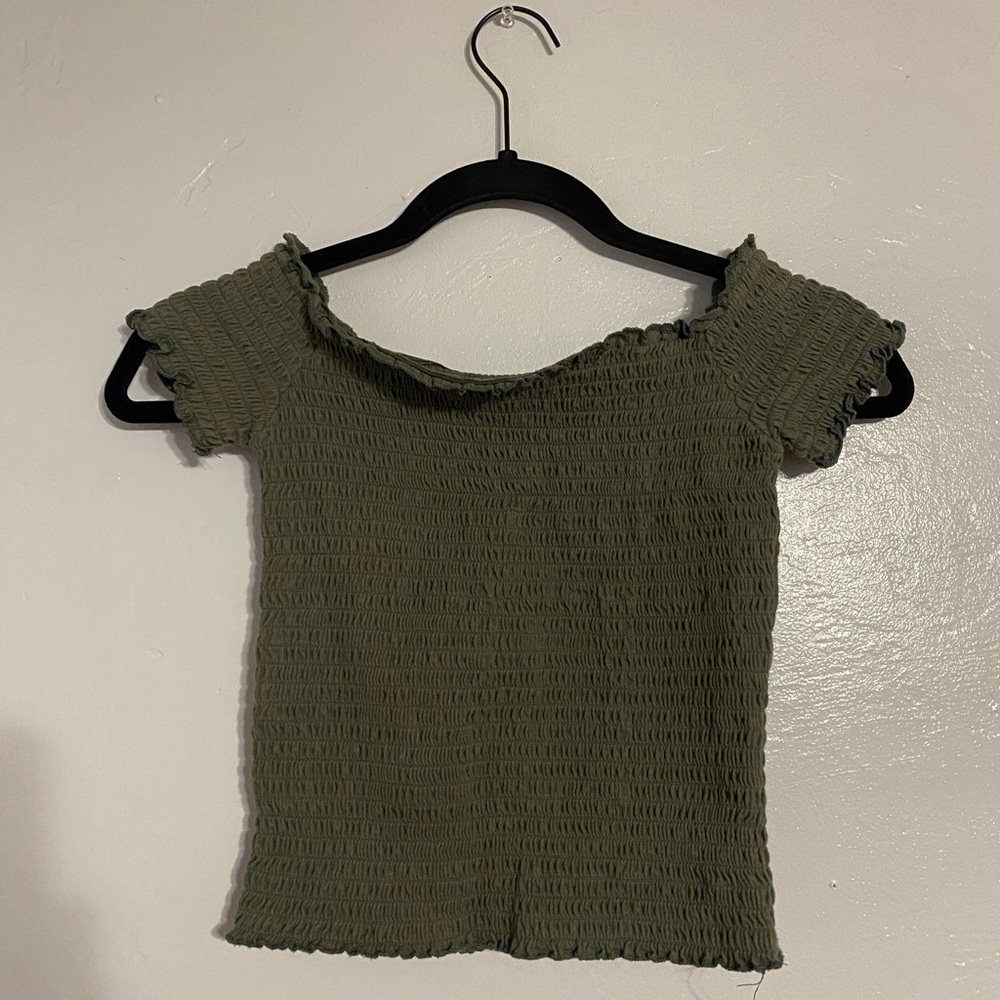 Green Off-Shoulder Tube Top